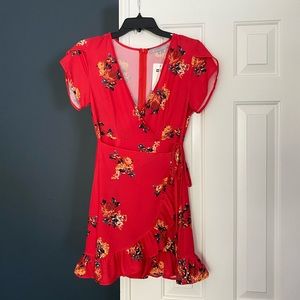 Red floral dress worn once